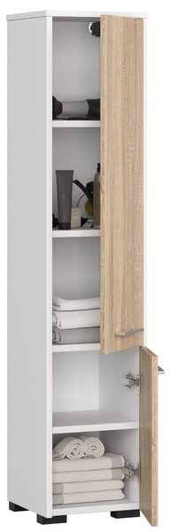 Dulap de baie Farid TYP4 (Alb + Stejar sonoma). Promo -17%. 1069756
