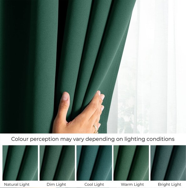 Draperie verde-închis dimout (semi-opacă) 140x175 cm Kierra – Restilo