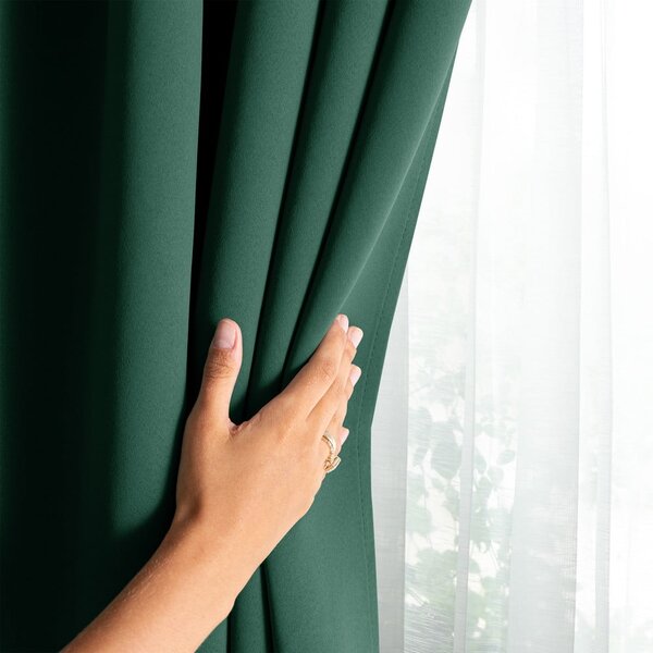 Draperie verde-închis dimout (semi-opacă) 140x175 cm Kierra – Restilo