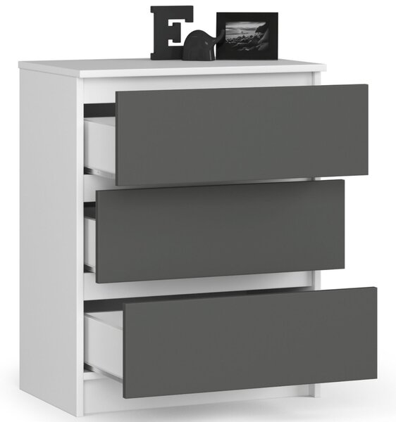 Comodă Kalista II (alb + gri). Promo -12%. 1070700