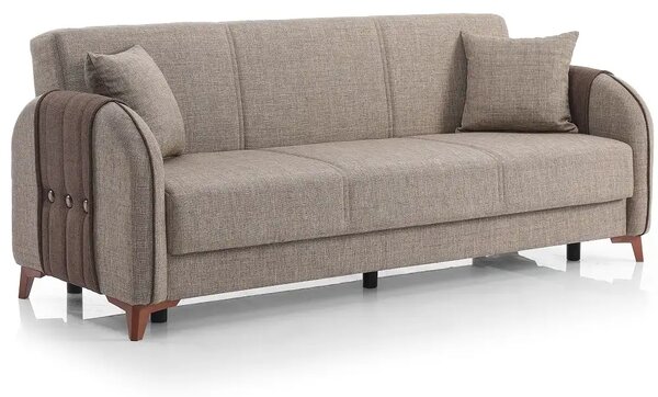 Canapea extensibila cu spatiu de depozitare 220x87x93 cm – stofa maro – Elegance