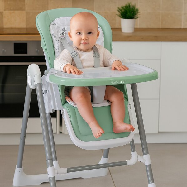 Scaun de masa bebelusi multifunctional 2 in 1 Kidizi Swingy mint, transformabil in leagan bebe