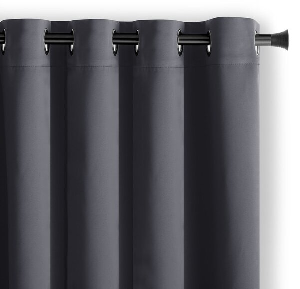 Draperie gri închis dimout (semi-opacă) 140x175 cm Kierra – Restilo