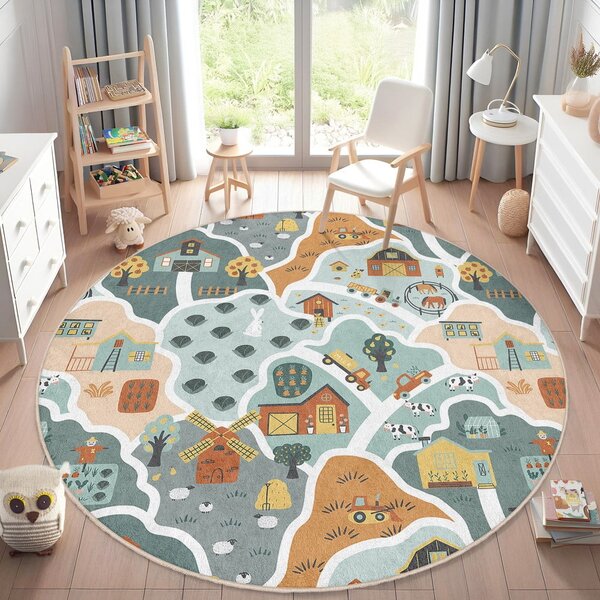 Covor de joacă pentru copii lavabil ø150 cm Farmer's Life – Mila Home