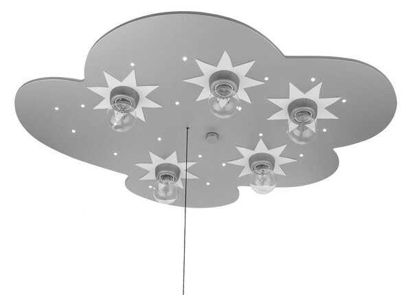 Niermann Standby Wolke plafonieră, titan, 5 surse, 20 de puncte LED, Gri, Camera copiilor, Plastic