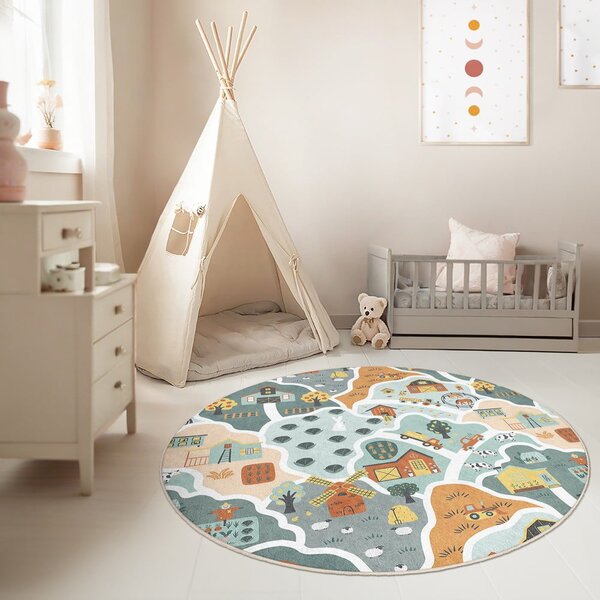 Covor de joacă pentru copii lavabil ø150 cm Farmer's Life – Mila Home