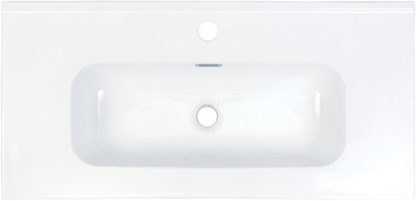 TUBO – Lavoar Ceramic Încadrat, cu Gaură pentru Baterie, 80 cm, CTU_6U8M Finisaj Alb