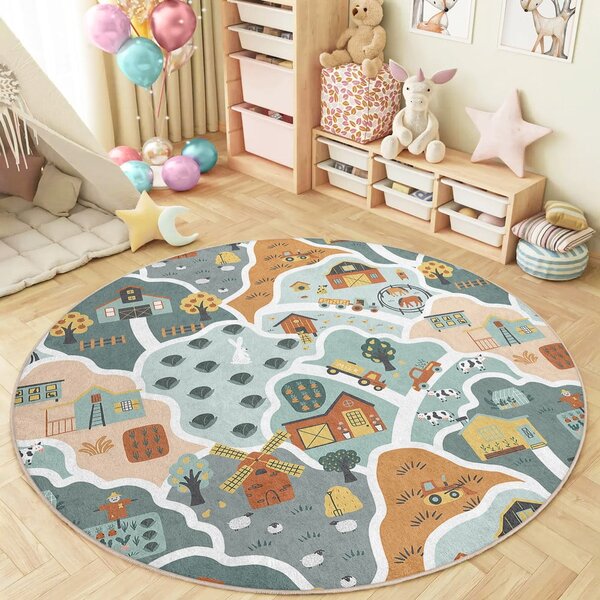 Covor de joacă pentru copii lavabil ø150 cm Farmer's Life – Mila Home