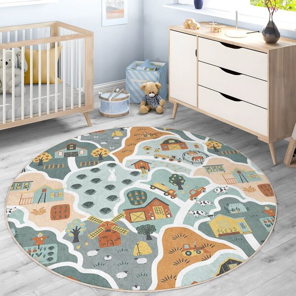 Covor de joacă pentru copii lavabil ø150 cm Farmer's Life – Mila Home