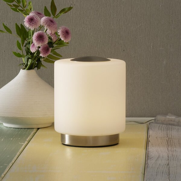 Fabas Luce Lampă de masă Simi dimabilă cu funcție tactilă, reglabil, Alb, Camera de zi / sufragerie, Metal, Modern