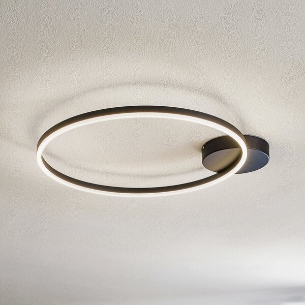 Fabas Luce Plafonieră LED Giotto 1 bec, negru, reglabil, Negru, Camera de zi / sufragerie, Metal, Modern