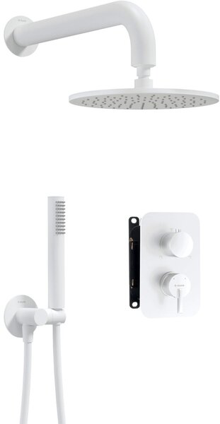 SILIA – Set de Duș Îngropat cu BOX și Cap de Duș Rotund, BXYYAQSM Finisaj Bianco