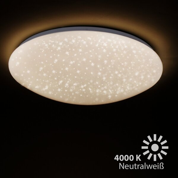Briloner Plafonieră cu LED Vipe, efect de cer înstelat, 49 cm, Alb, Camera de zi / sufragerie, Plastic, Modern
