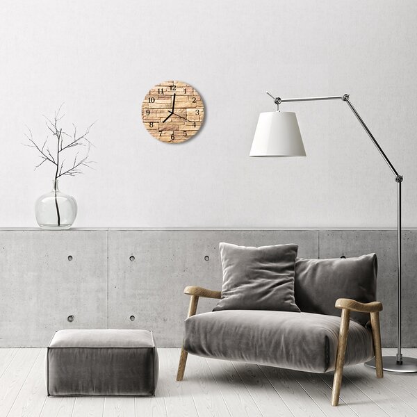 Ceas de perete din sticla rotund Clincher Arhitectura Brown