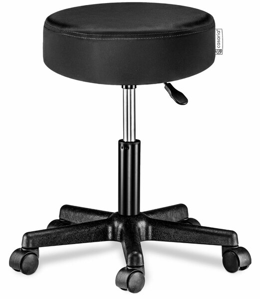 Taburet pe roți BONY, Ø35cm, negru Jurhan