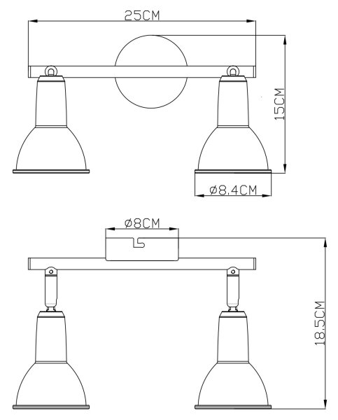 Globo 54648-2 - Lampa spot 2xE14/40W