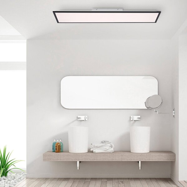 JUST LIGHT. GmbH Panou LED de montare Flat CCT, negru, 119 x 29 cm, reglabil, Negru, Bucătărie, Plastic, Modern