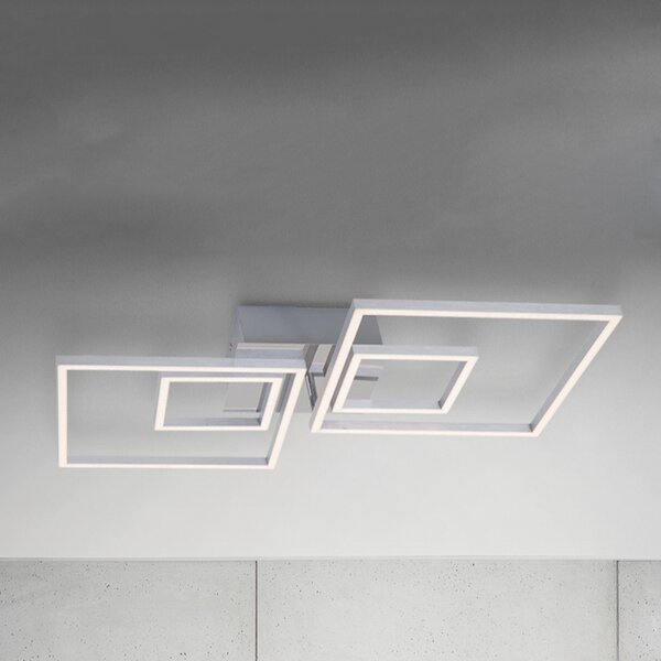 Briloner Frames plafonieră LED 2 pătrate mici/2 mari, reglabil, Gri, Camera de zi / sufragerie, Metal, Modern