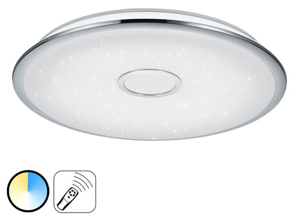 Trio Lighting Plafonieră LED Osaka, telecomandă inclusă, reglabil, Metalic, Camera de zi / sufragerie, Plastic, Modern