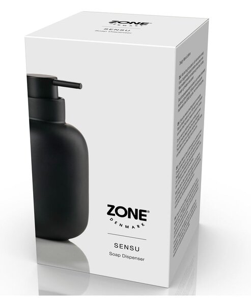 Dozator de săpun lichid negru din gresie ceramică 300 ml Sensu – Zone