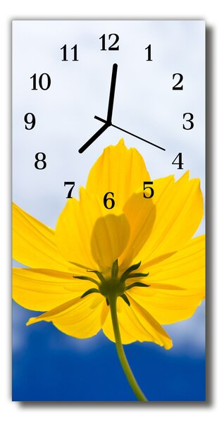 Ceas de perete din sticla vertical Flori flori de culoare
