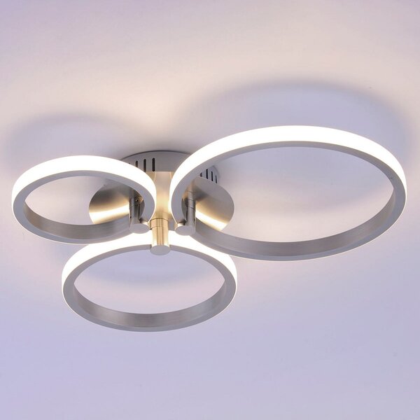 JUST LIGHT. GmbH Plafonieră LED Johanna 3 becuri, Metalic, Camera de zi / sufragerie, Metal, Modern