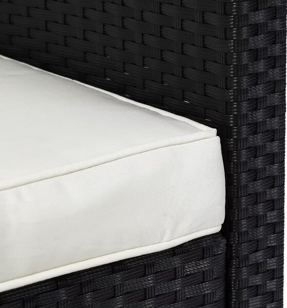 Deuba Set rattan Sedan + fotoliu + 2x taburet - negru