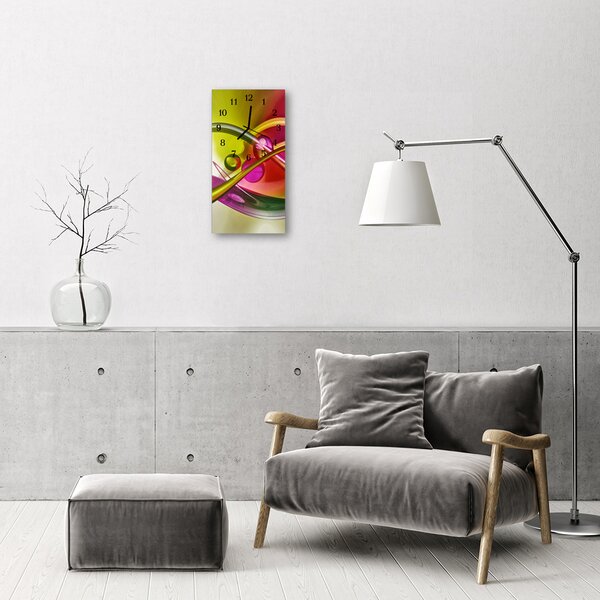 Ceas de perete din sticla vertical Culoare art abstracție