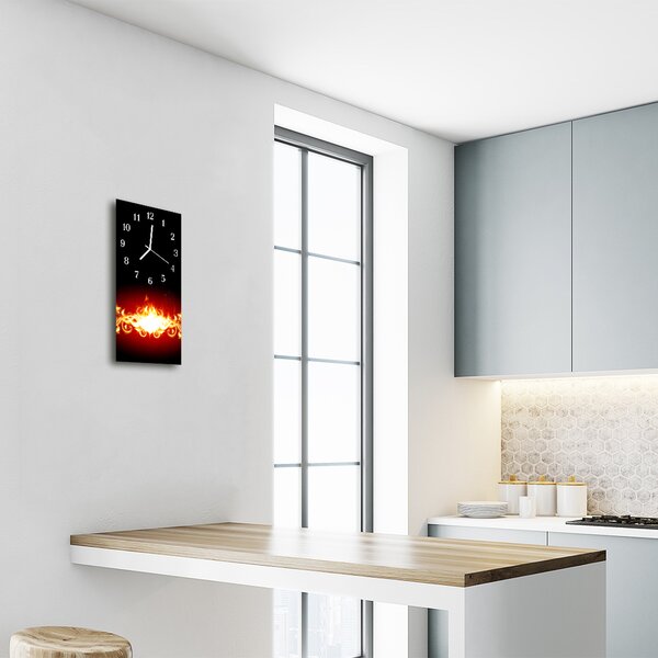 Ceas de perete din sticla vertical Culoare art abstracție
