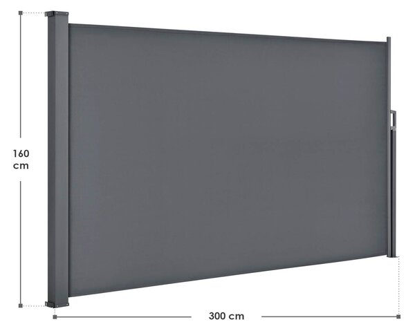 Juskys Copertina laterala Dubai 300 x 160 cm - gri