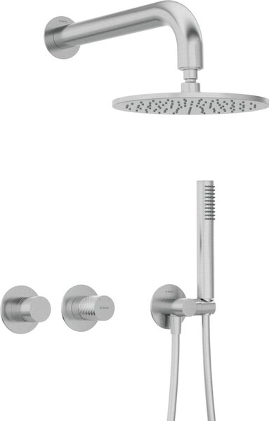Set de duș încastrat SILIA HEXA, finisaj oțel șlefuit – Cod NHS_F0YK