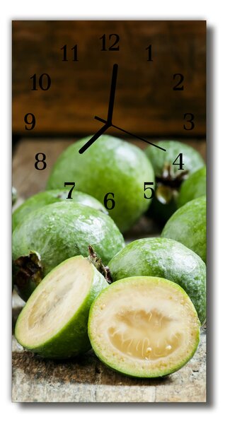 Ceas de perete din sticla vertical Grenade bucătărie verde