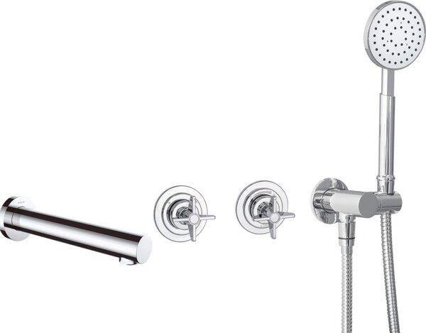 Set de duș TEMISTO, montare încastrată, cu pipa, finisaj cromat – Cod BQT_018P