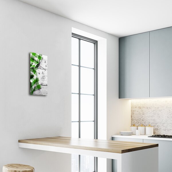 Ceas de perete din sticla vertical Canvas art wood green