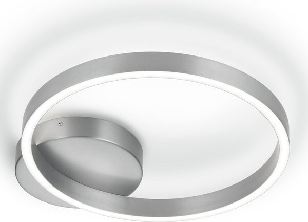 Knapstein Plafonieră cu LED Anel-40, nichel mat, direct/indirect, reglabil, Gri, Camera de zi / sufragerie, Metal, Modern