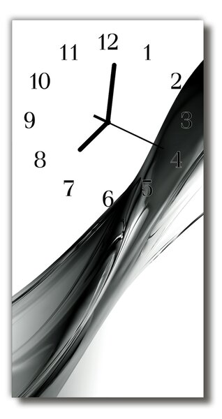 Ceas de perete din sticla vertical Abstracție linie alb-negru