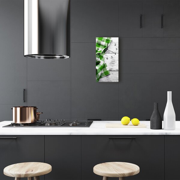 Ceas de perete din sticla vertical Canvas art wood green