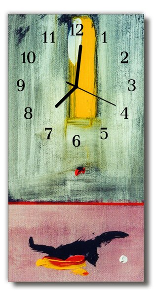 Ceas de perete din sticla vertical Art pictate culori