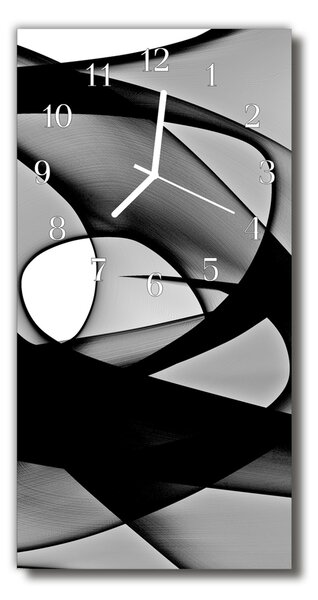 Ceas de perete din sticla vertical Abstracție grafică alb-negru