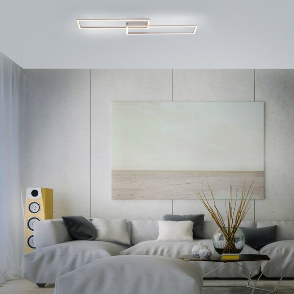 JUST LIGHT. GmbH Plafonieră LED Iven, dimabil, oțel, 92,4x22cm, reglabil, Metalic, dormitor, Metal