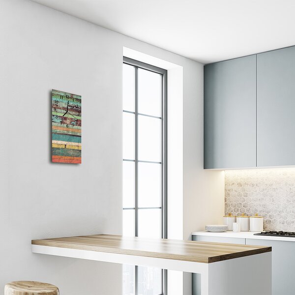 Ceas de perete din sticla vertical Culoarea lemnului