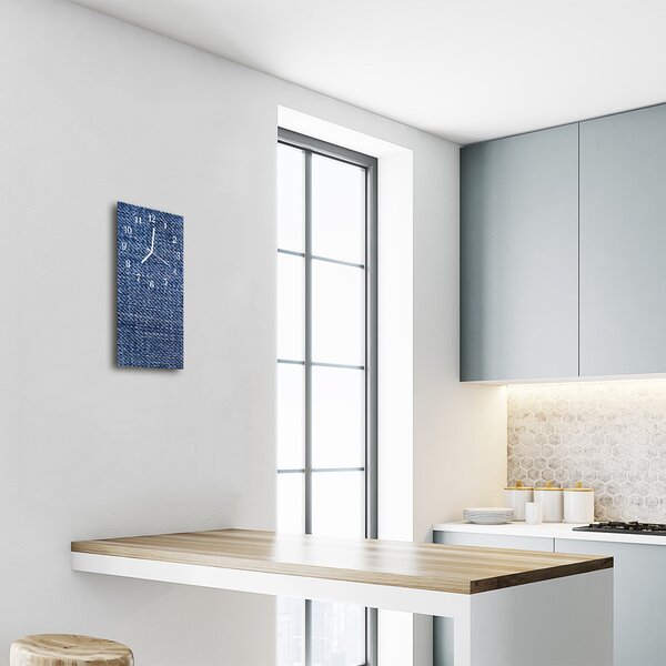 Ceas de perete din sticla vertical Material albastru