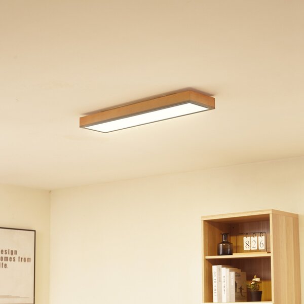 Lindby Laviona LED lampă de tavan cu CCT, 80 cm, reglabil, Lemn, Camera de zi / sufragerie, Lemn, Modern