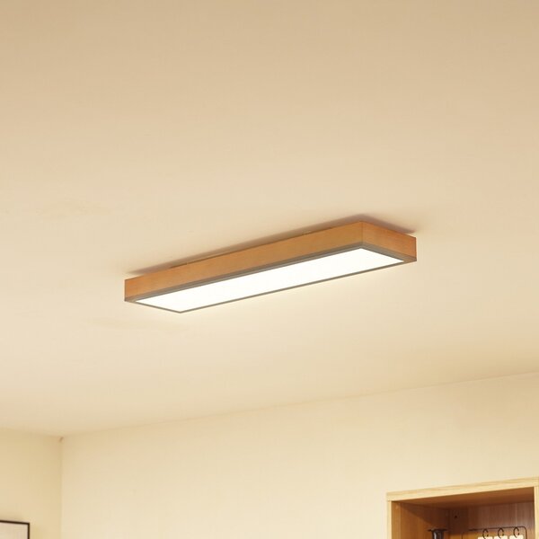 Lindby Laviona LED lampă de tavan cu CCT, 80 cm, reglabil, Lemn, Camera de zi / sufragerie, Lemn, Modern