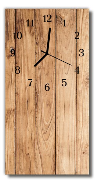Ceas de perete din sticla vertical Lemn bej naturale