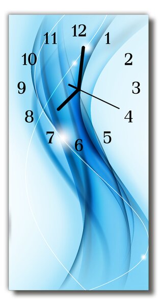 Ceas de perete din sticla vertical Arta grafică model albastru