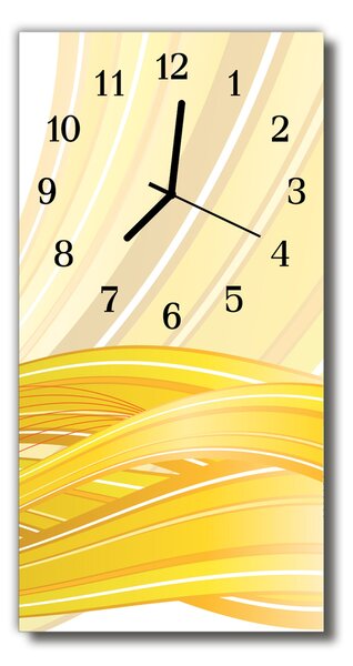 Ceas de perete din sticla vertical Rezumat arta grafică galben