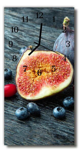 Ceas de perete din sticla vertical Bucătărie fig fructe de culoare