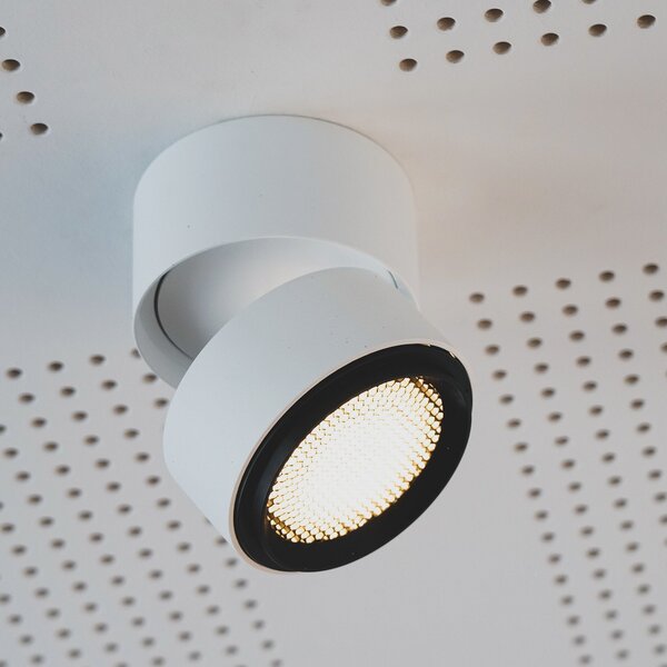 LOOM DESIGN Ray LED spot plafon Ø9.3cm 13W alb, reglabil, Alb, Camera de zi / sufragerie, Metal, Modern