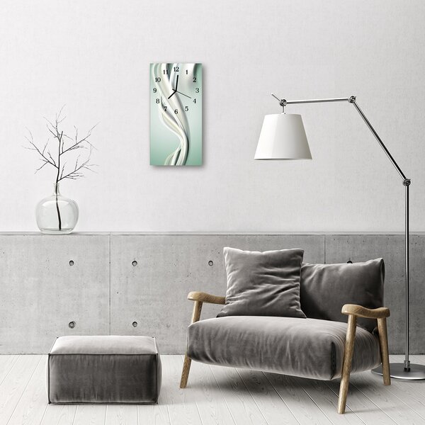 Ceas de perete din sticla vertical Arta abstractizare linii gri
